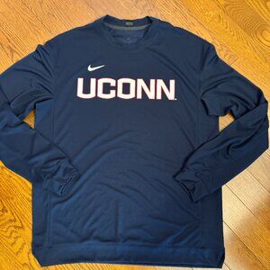 Nike UCONN Waffle Long Sleeve Shirt - Size Medium - Navy